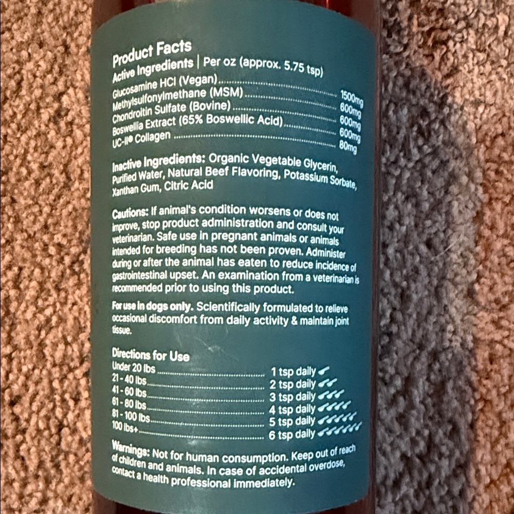 Advanced Joint Liquid for Dogs - Black - Picture 2 of 3